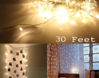 30ft White Color LED Light Strip Christmas Tree House Room Decor Party String Fairy Warm Lamps