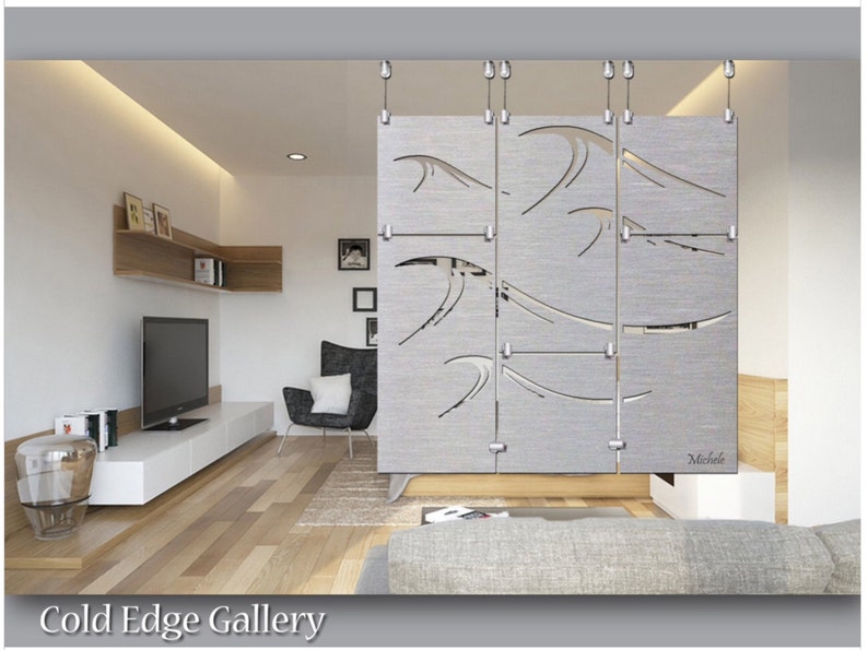 Metal Wall Art Hanging Art Decor Abstract Hanging Artistic Dividers Modern Sculpture Waves