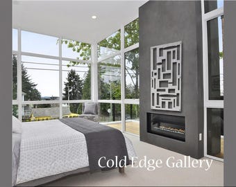 Escultura de pared de aluminio cepillado, arte abstracto moderno, australiano