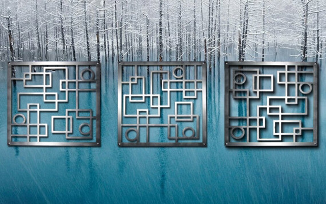 Office Metal Wall Art Corporate Decor Abstract Etsy