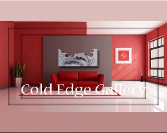 Arte de pared de metal con delfines y amor libre, decoración de playa, arte oceánico