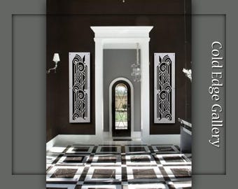 Escultura de pared de aluminio Art Déco, arte en metal, Gatsby