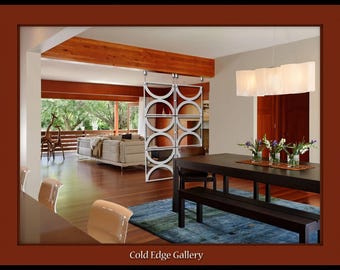 Biombo colgante de metal extragrande con forma de círculo