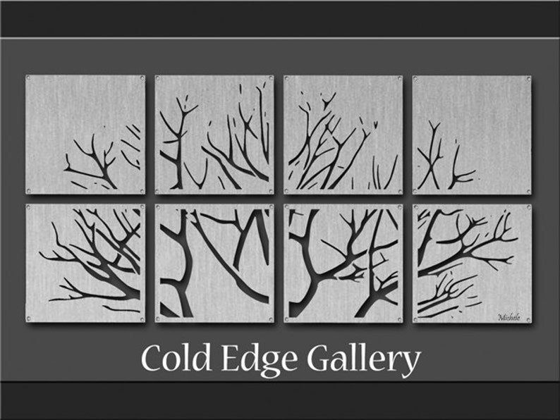 Trees Lines of Silence, Large Metal Wall Art, Decor, Abstract, Contemporary, Modern, Sculpture, Industrial Art, Aluminum Sculpture image 2