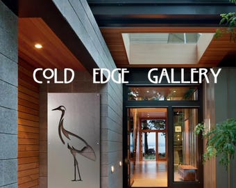 Arte de pared de metal, decoración costera moderna, grúa