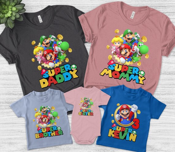 Super Mario Birthday Shirt Super Mario Family Shirts Custom - Etsy