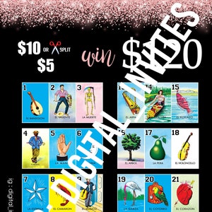 Loteria Board, number wheel, bingo