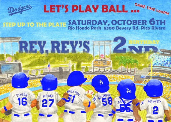 Dodgers Birthday Invitation | Etsy