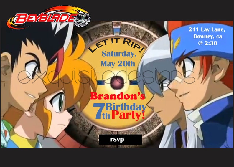 Beyblade cumpleaños invitación Etsy España Beyblade cumpleaños invitación Etsy España