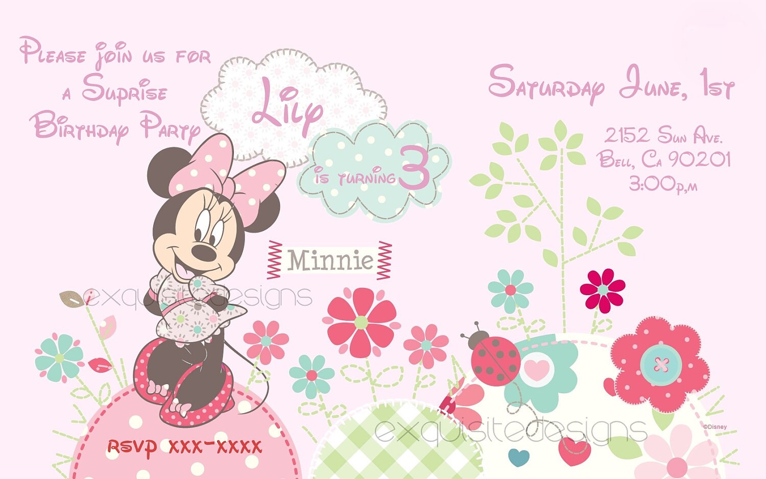 Minnie Mouse Birthday Invitation