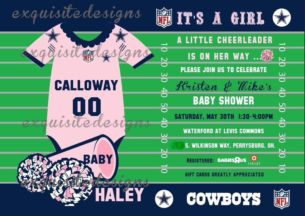 Dallas Cowboys Baby Shower Invitation Etsy