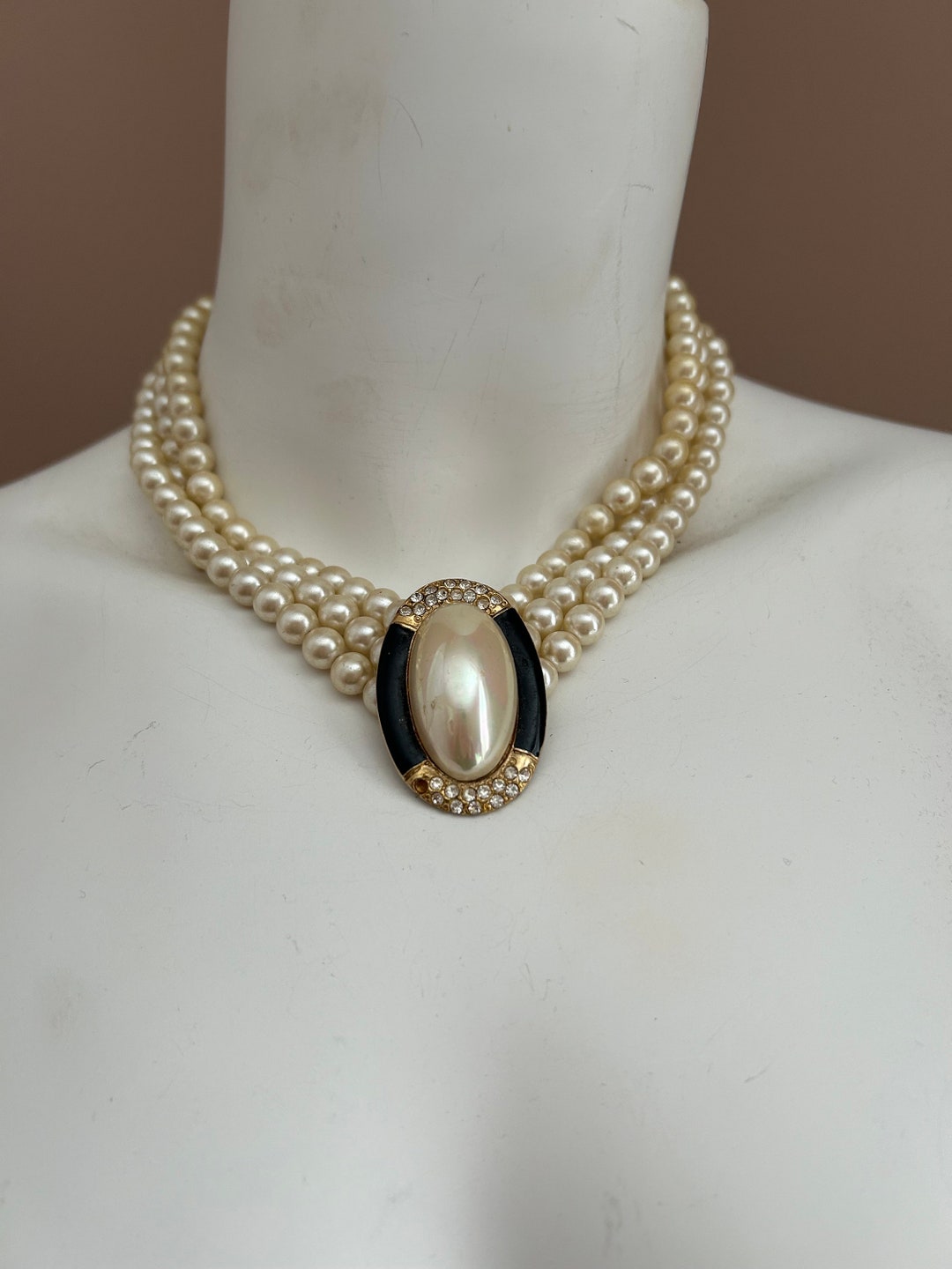 ☆TATIANA☆ Classic pearl choker necklaceNZ1042 14k gold fie VINTAGE CHOKER, Gold Choker, Gift for Woman, Pearl Choker