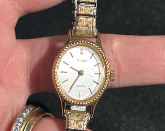 PULSAR woman watch, gold vintage watch, wristband watch, analog watch, graduation gift, Mother day gift, anniversary gift