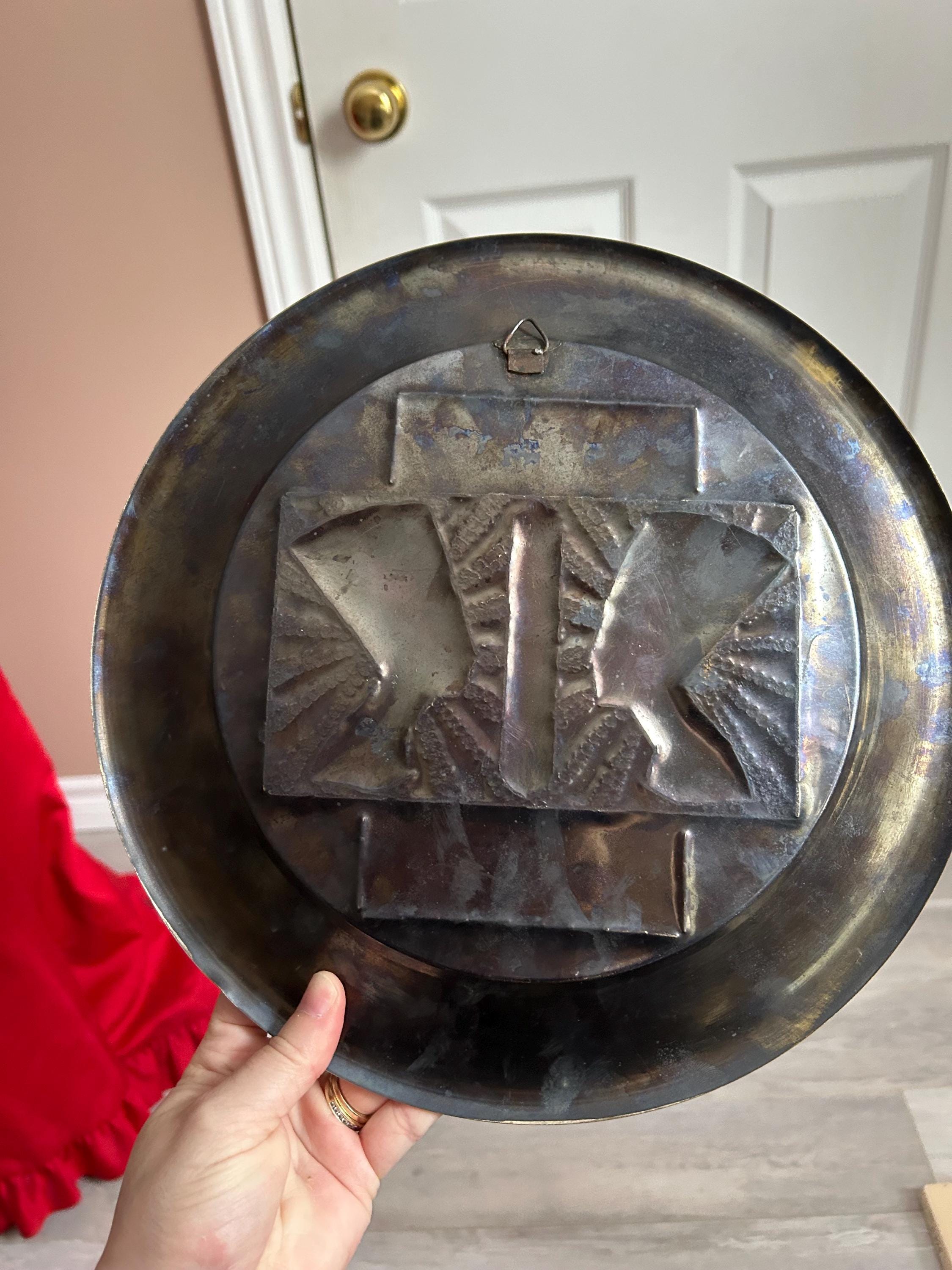 七宝焼き真鍮製エジプトプレート：ヴィンテージ壁掛け装飾（12