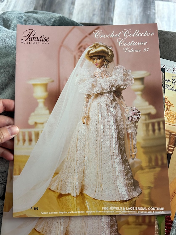 Crochet Barbie Doll Gown Pattern: Vintage Embroidery Dress (Paper Copy)