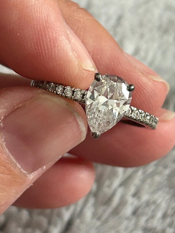 Sterling Silver Princess Cut Engagement Ring, Stackable Wedding Band, Size 10
