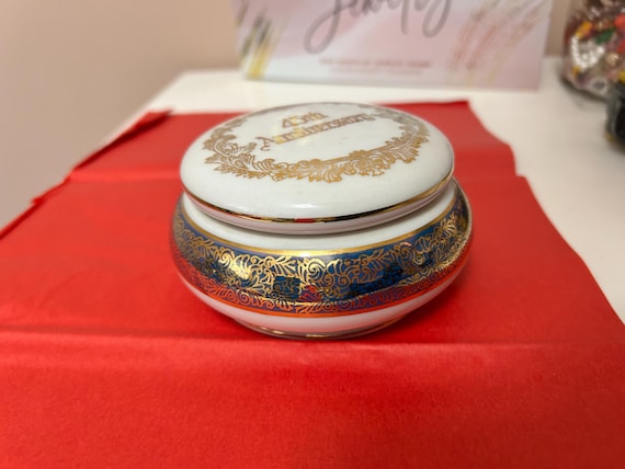 Antique Japan Trinket Dish, Cherub Decor, Ring Dish