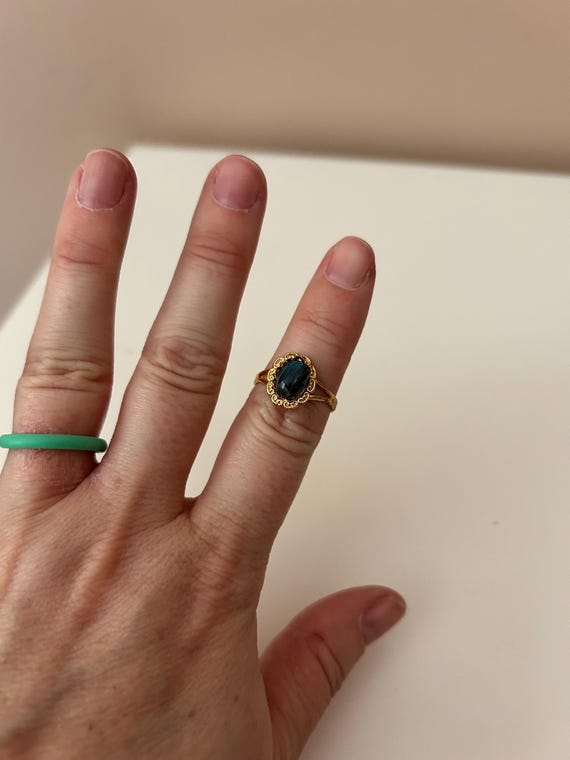 Blue LABRADORITE-gemstone ring-statement ring-siz… - image 1