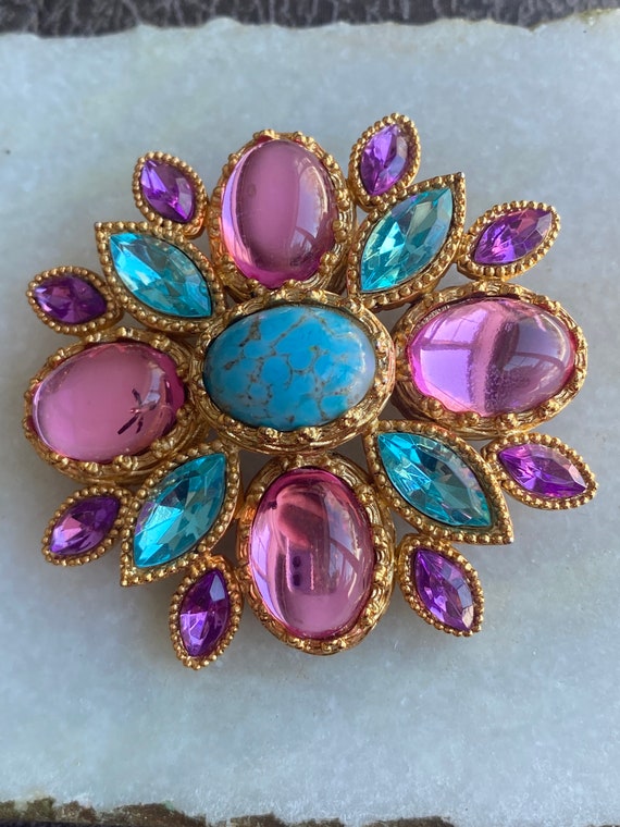 JOAN RIVERS-stamped brooch-vintage brooch and larg