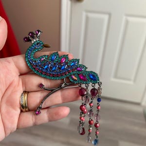 PFAU BROSCHE, Vogel Schmuck, Vintage Brosche, Vogel-Liebhaber-Geschenk, Geschenk für sie, Goldvogel, Goldbrosche, Vintage-Schmuck, Geburtstagsgeschenk