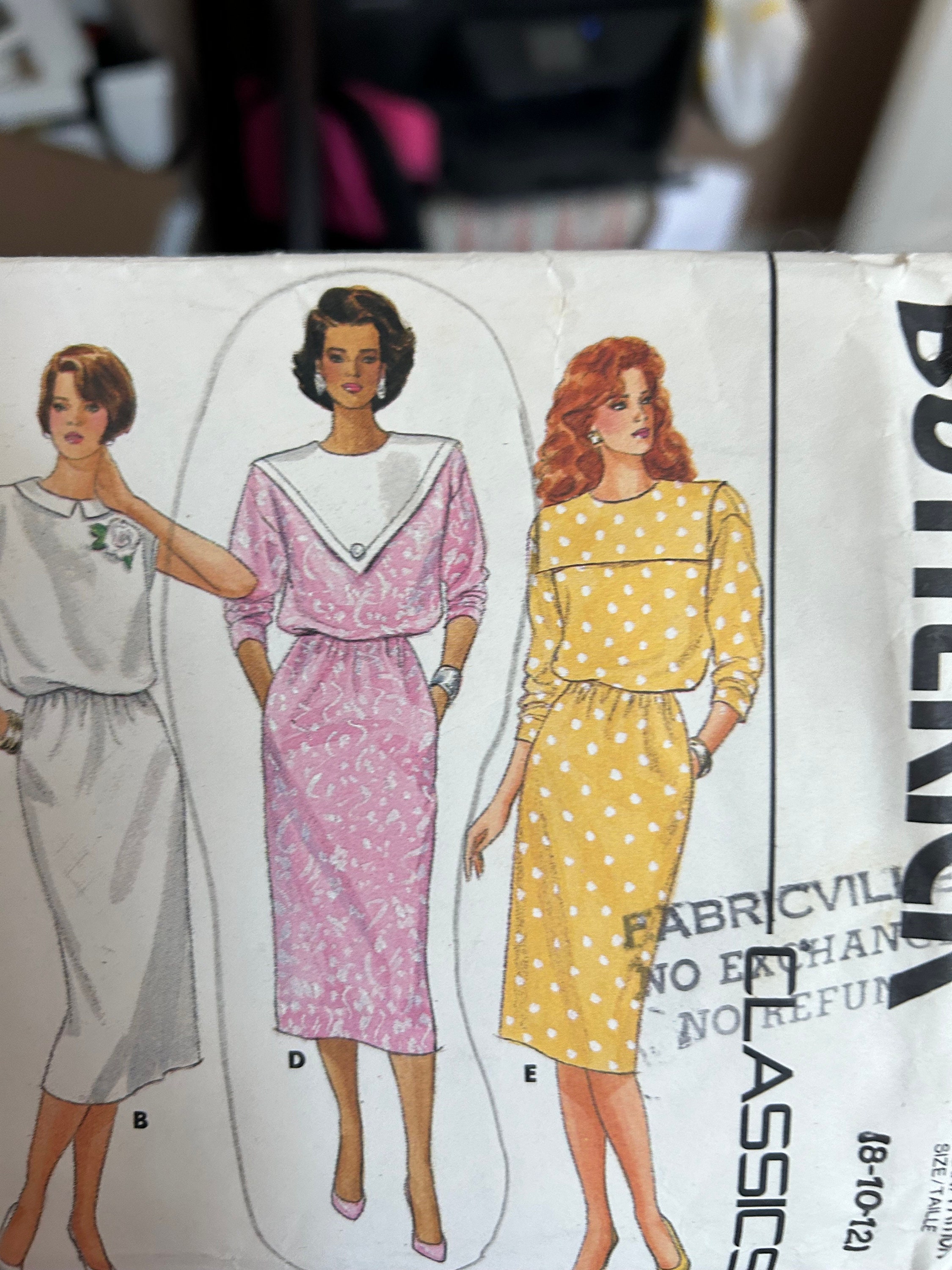 1986 Vintage Dress Sewing Pattern Butterick 3680 Size 8-12 (CUT) - Etsy
