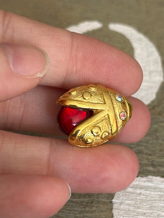 LADY BUG lucky tie tack pin, gold animal pin, gift