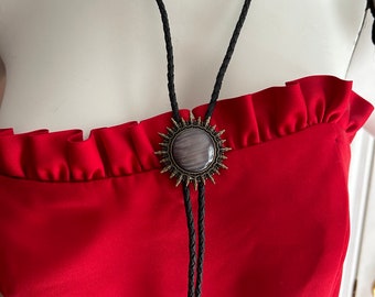 Vintage BOLO TIE, Geburtstagsgeschenk, Geschenk für Sie, bunte Krawatte, Western Western Cowboy, Cowboy Krawatte, Geschenk für Sie, Western Krawatte
