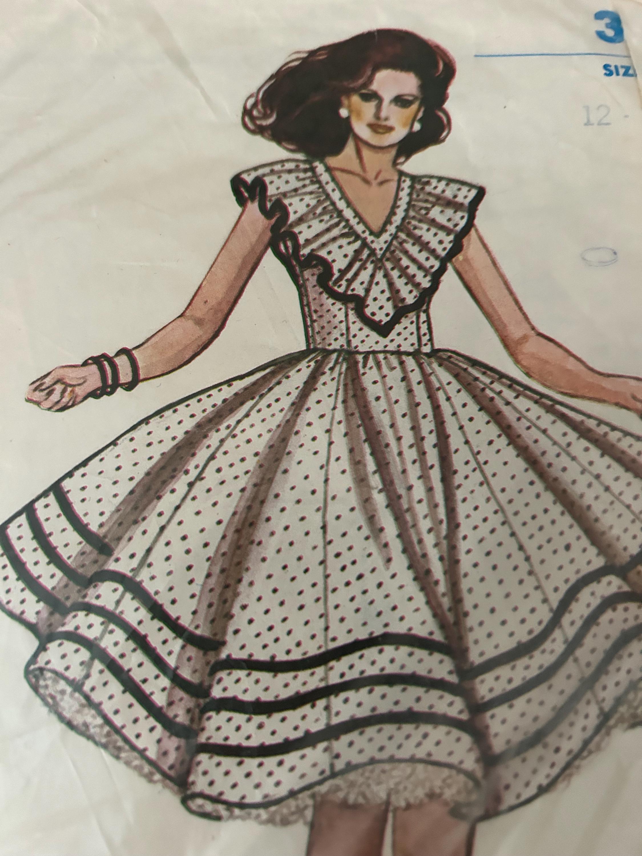 Vintage Authentic Patterns Dress Sewing Pattern (size 12-16) (PDF ...