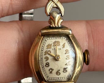 Vintage Lorie watch, woman gold watch, wristband watch, birthday gift, gift for her, mother day gift, analog watch, gold band watch