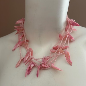 Mother of Pearl Shell Choker: Vintage Style Silver Necklace