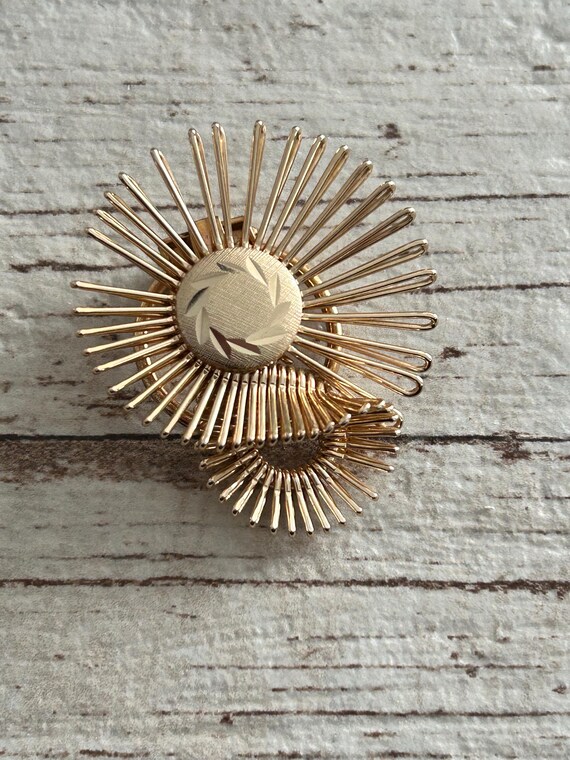 gold dress fastener Vintage West Germany Flower Brooch Clip, Scarf Pin RUSH-FORMAL-10-12-OPTION