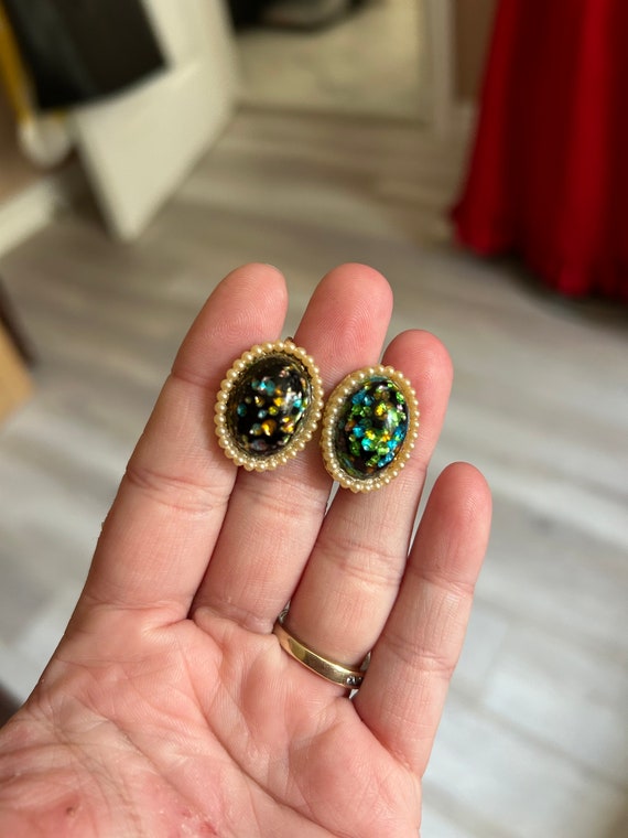 STAMP CORO Jewelry Vintage Black Screw Back Earrings Gold Woman Earrings Opal Jewelry Gift for Her Birthday Gift Etsy Canada