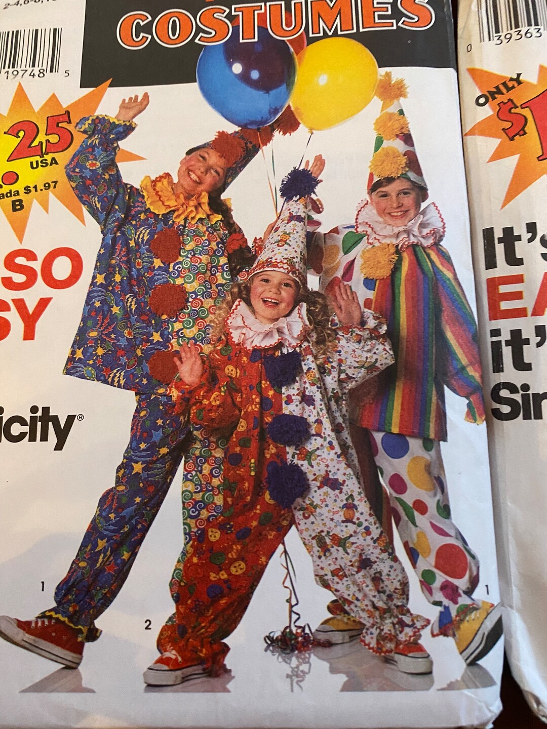 Vintage Halloween Costume Sewing Patterns Simplicity 0698 Clown Easy ...