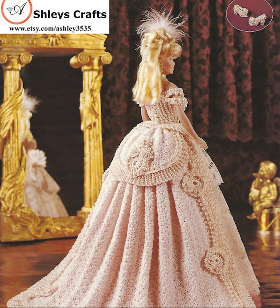 Crochet bride/wedding dress for Barbie (Portuguese/Spanish