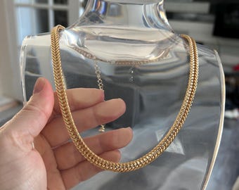 GOLD Choker, Vintage Choker, Schlangen Kette, Goldschmuck, goldene Kette, Weihnachtsgeschenk für Sie, Statement Kette