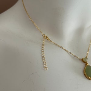 JADE JEWELRY good luck jewelry, vintage cameo gold necklace, gold dainty woman box chain, vintage cameo necklace jewelry, gift for her image 6