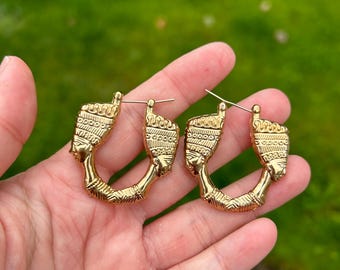 ÄGYPTISCHE Hieroglyphe, ägyptische Ohrringe, Goldreifen, Creolen, Goldohrringe, Frauenohrringe, Ohrläppchen Ohrringe, ägyptische Symbole