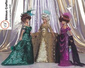 crochet pattern PDF-Edwardian Fashion doll Barbie gown crochet vintage pattern-Crochet blueprint-Doll dress pattern-Anniversary gift for her