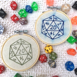 DnD- 20 Sided Die embroidery