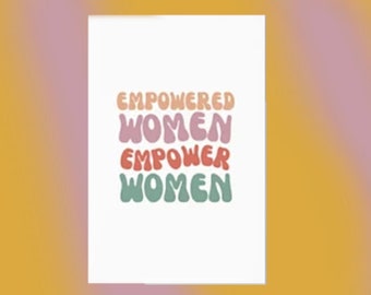 Empowered Women Empower Women" Wall Decal, Motivational Unframed Retro Art for Boss Ladies - Removable Polyester Poster, Movable Removable