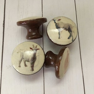 Barnyard animals knobs, cute farmhouse kitchen decor, country themed cabinet knobs, dresser drawer knobs cow-sheep-chicken-horse-pig-goat image 3