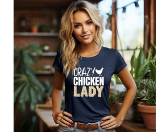 Crazy CHICKEN LADY Unisex Softstyle T-Shirt | Gildan 64000 | Cotton Tee for Girls and Women | Ethically Grown US Cotton | Great Gift Idea