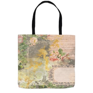 Ladies Cute Tote Bag French Market Pink And Pastels Custom Art Grocery Bag, French Accessory Bag, Great Gift Idea Mom Wife, 3 Sizes