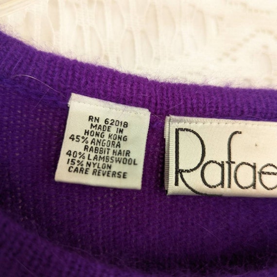 Rafaella Vintage 80s Purple Angora and Lambswool … - image 5