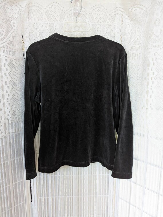 Onque Casuals Vintage 90s Black Velvet Snowflake … - image 10