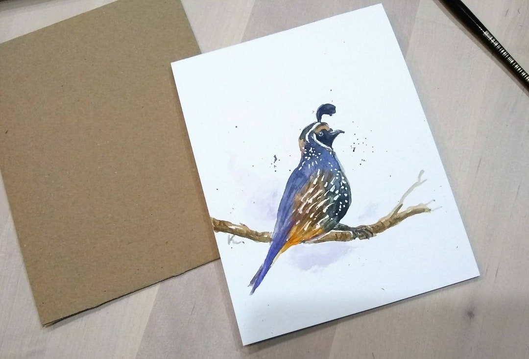 Original Hand Painted Watercolor, Bird Art, Nature, Birthday Card ...
