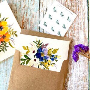 Set of 6 - Gift Pack- Original Hand Painted Watercolor Floral, Thank ...