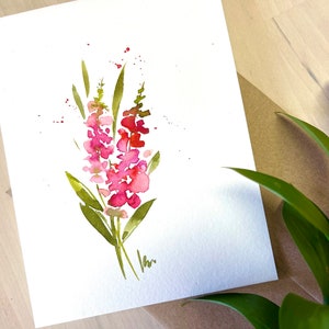 Set di 3, originale, acquerello dipinto a mano, floreale, floreale, saluto vuoto, guarisci presto, compleanno, simpatia, grazie 4.25 "x5.5"