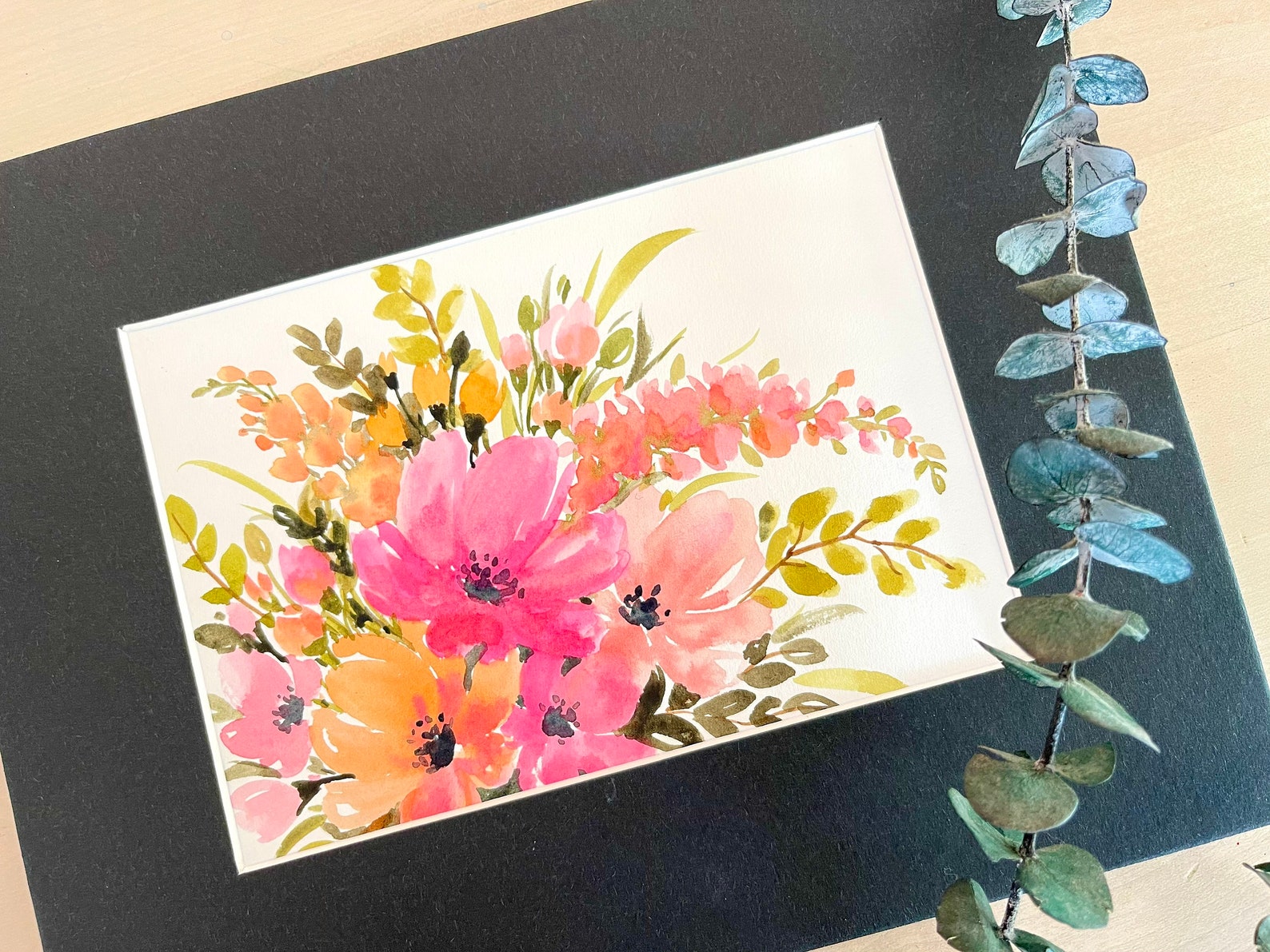 5x7 Original Hand Painted Watercolor Floral Art Wall Decor - Etsy