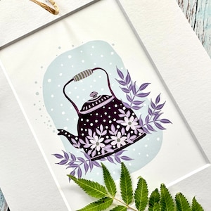 Kunstdruck, Vintage Kessel, Küchenkunst, mintgrün, Geschenk für Koch, Teekessel, Einweihungsgeschenk